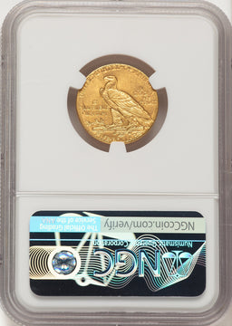 1910 $5 Brown Label Indian Half Eagle NGC MS64