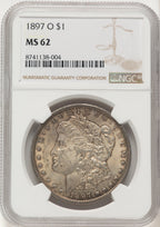 1897-O Brown Label Morgan Dollar NGC MS62