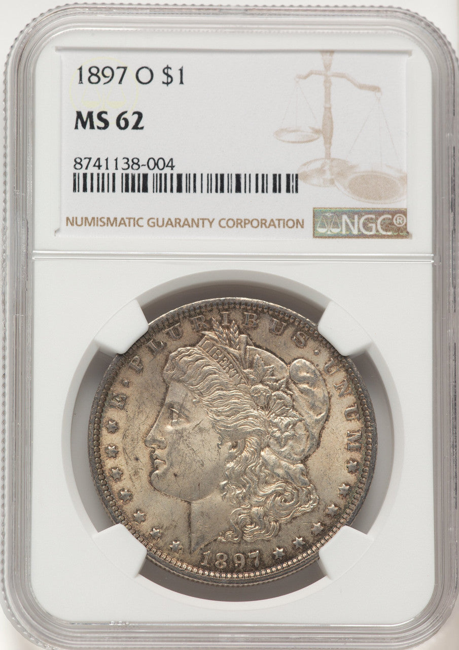 1897-O Brown Label Morgan Dollar NGC MS62