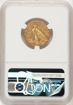1910-S $5 Brown Label Indian Half Eagle NGC MS62
