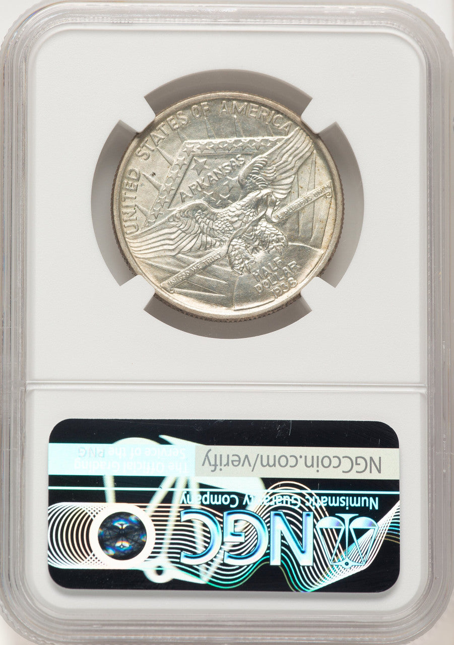 1938 50C Arkansas Brown Label Commemorative Silver NGC MS67