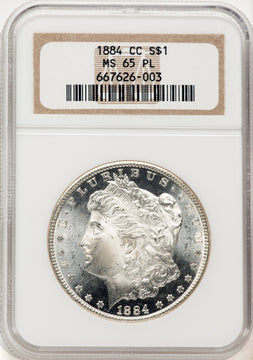 1884-CC PL Morgan Dollar NGC MS65