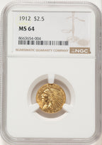 1912 $2.50 Indian Quarter Eagle NGC MS64 (783705008)
