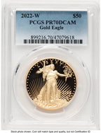 2022-W Proof Gold Eagle 1 oz Blue Gradient PCGS PR70