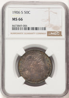 1906-S 50C Barber Half Dollar NGC MS66
