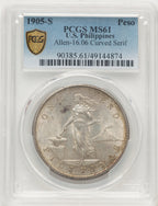 1905-S Peso Philippines PCGS MS61