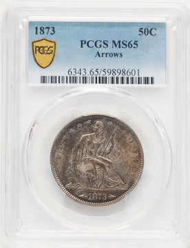 1873 50C Arrows Seated Half Dollar PCGS MS65 (783786013)