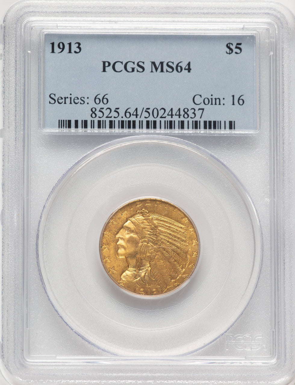 1913 $5 Indian Half Eagle PCGS MS64 (783786032)