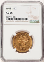 1868 $10 Liberty Eagle NGC AU55 (783791006)