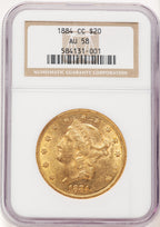 1884-CC $20 Liberty Double Eagle NGC AU58 (783791010)