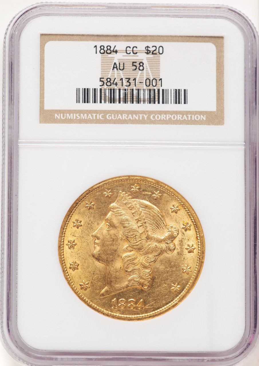 1884-CC $20 Liberty Double Eagle NGC AU58 (783791010)