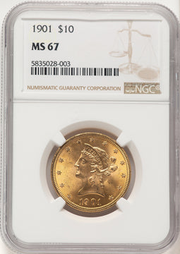 1901 $10 Liberty Eagle NGC MS67 (783791020)