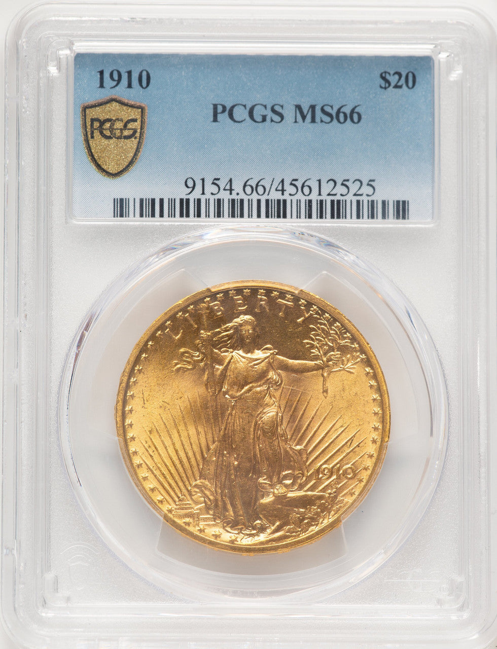 1910 $20 Saint-Gaudens Double Eagle PCGS MS66