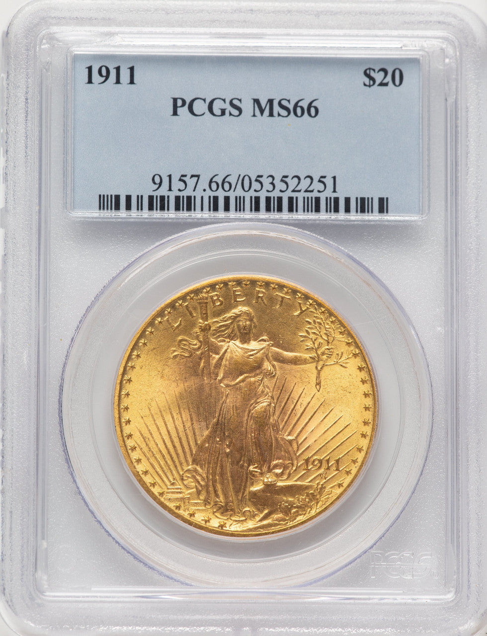 1911 $20 Saint-Gaudens Double Eagle PCGS MS66