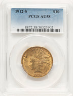 1912-S $10 Indian Eagle PCGS AU58 (783791040)