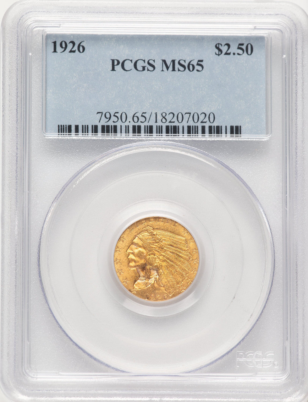 1926 $2.50 Indian Quarter Eagle PCGS MS65 (783808002)