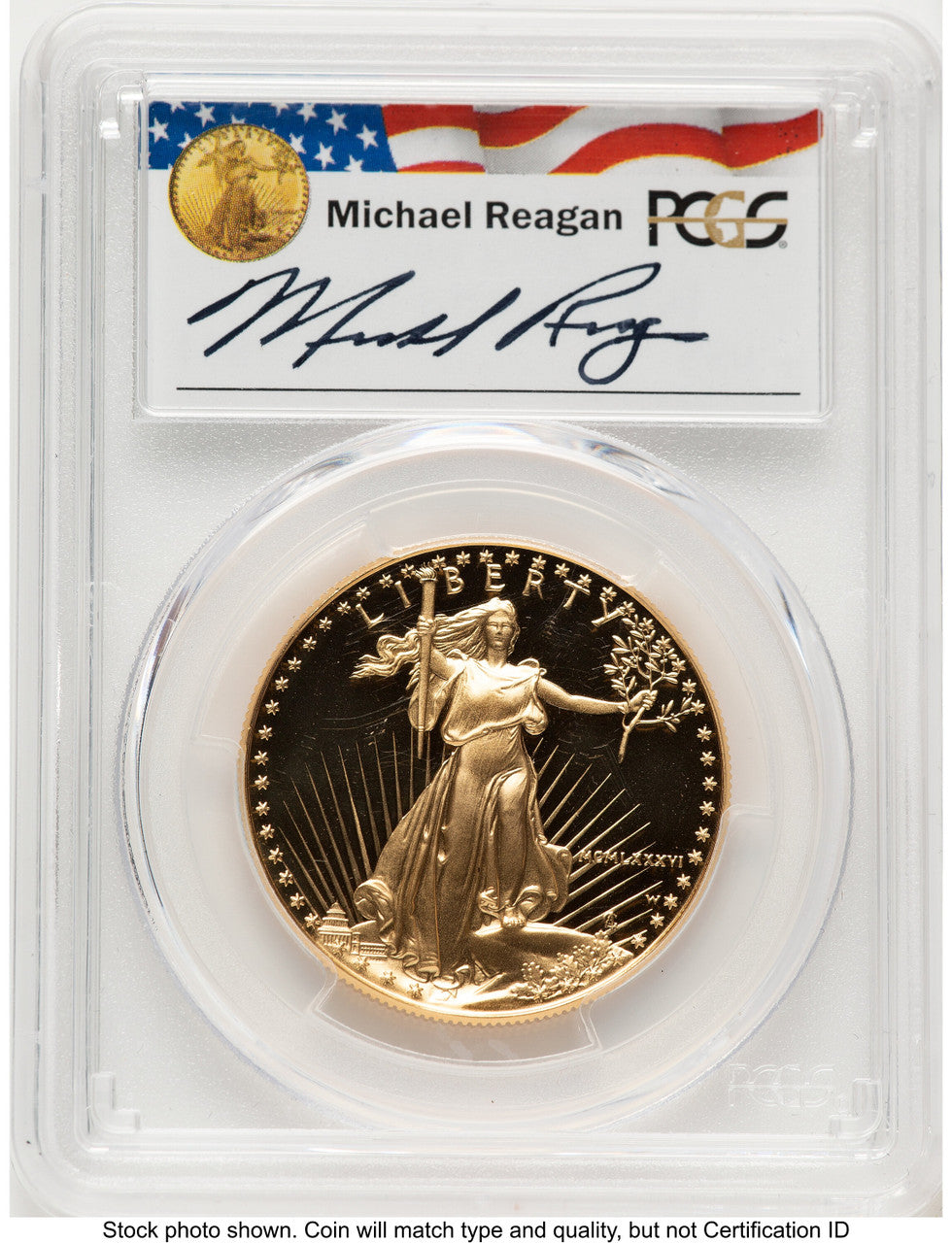 1986-W Proof Gold Eagle 1 oz Reagan Legacy Series Michael Reagan PCGS PR70 (783809007)