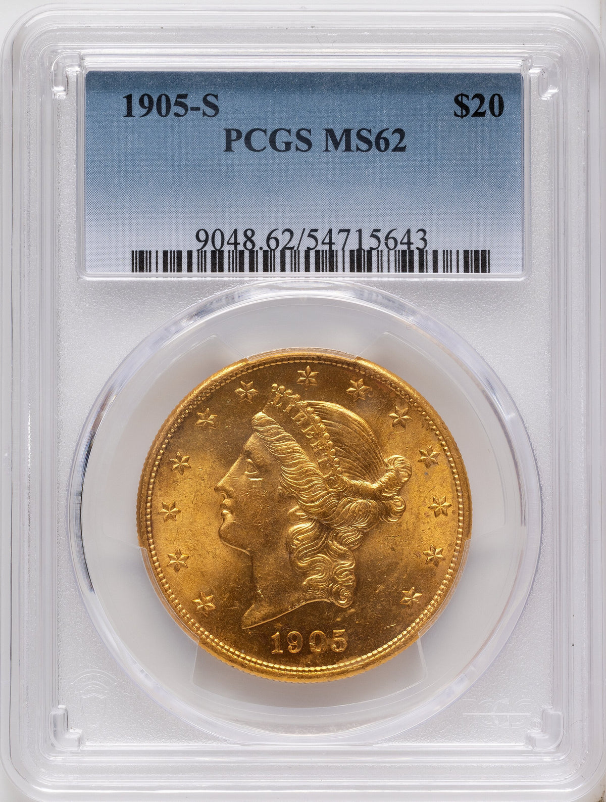 1905-S $20 Liberty Double Eagle PCGS MS62