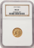 1913 $2.50 Indian Quarter Eagle NGC MS64 (783858002)