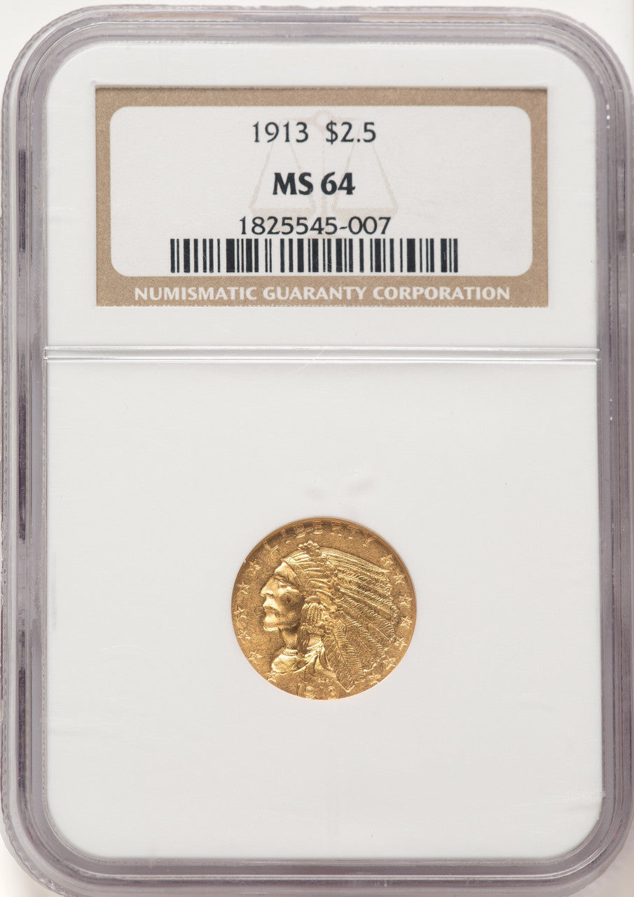 1913 $2.50 Indian Quarter Eagle NGC MS64 (783858002)