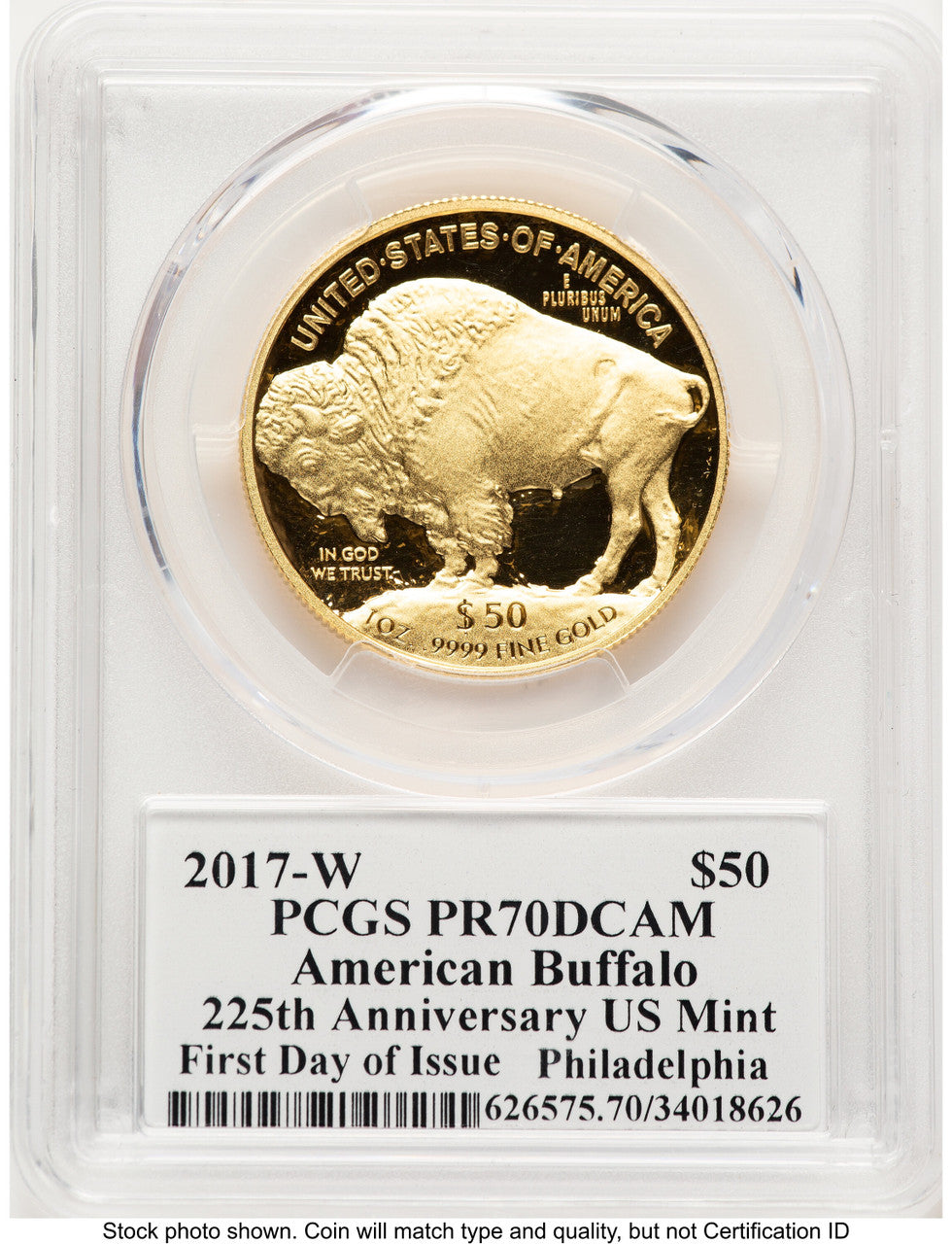 2017-W Proof Gold Buffalo 1 oz FDI Philadelphia PCGS PR70 Ed Moy