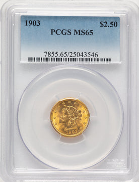 1903 $2.50 Liberty Quarter Eagle PCGS MS65 (783926001)