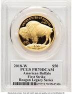 2018-W Proof Gold Buffalo 1 oz FS Reagan Legacy Series Michael Reagan PCGS PR70 (783954009)