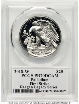 2018-W Palladium Eagle 1 oz FS Reagan Legacy Series Michael Reagan PCGS PR70