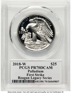 2018-W Palladium Eagle 1 oz FS Reagan Legacy Series Michael Reagan PCGS PR70