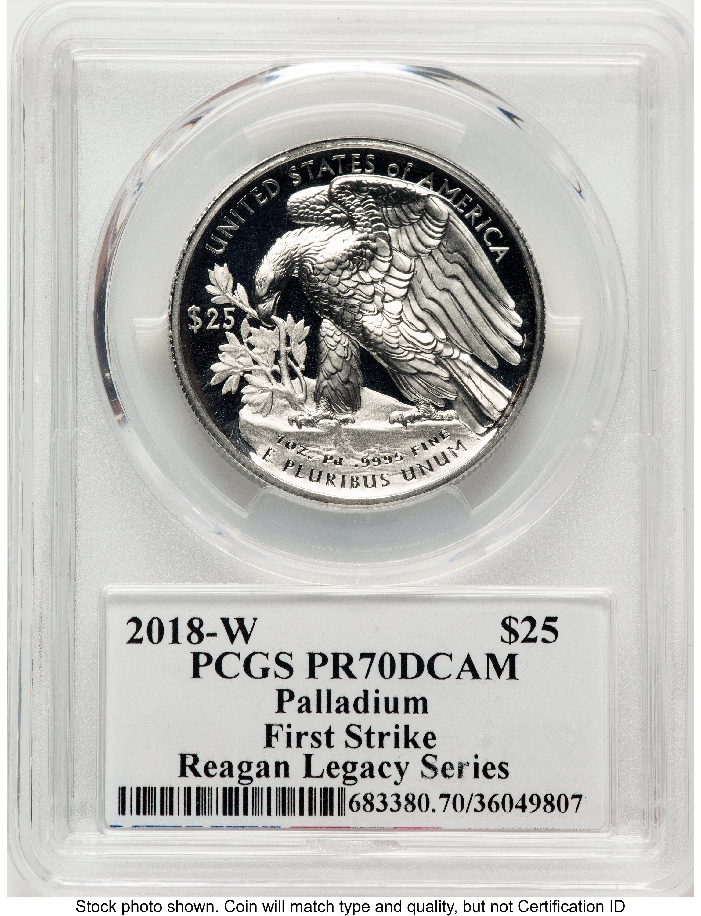2018-W Palladium Eagle 1 oz FS Reagan Legacy Series Michael Reagan PCGS PR70