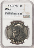 1976 $1 T1 Eisenhower Dollar NGC MS66 (783962001)