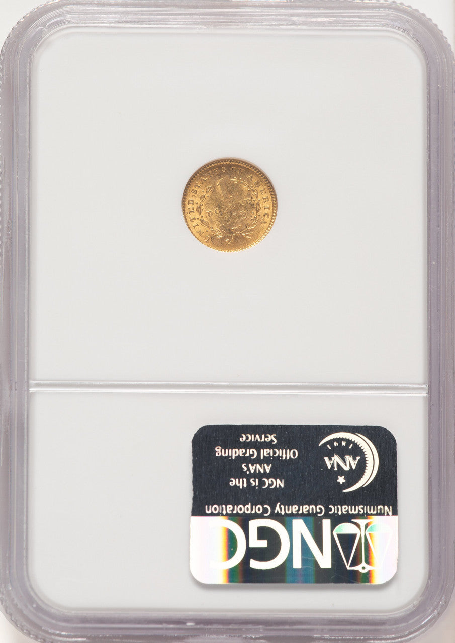 1852 G$1 Gold Dollar NGC MS61
