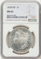 1878 8TF Morgan Dollar NGC MS65