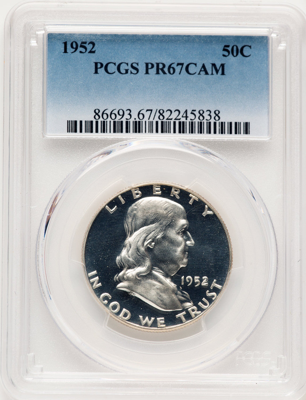 1952 50C CA Proof Franklin Half Dollar PCGS PR67
