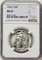 1936-S 50C Walking Liberty Half Dollar NGC MS67