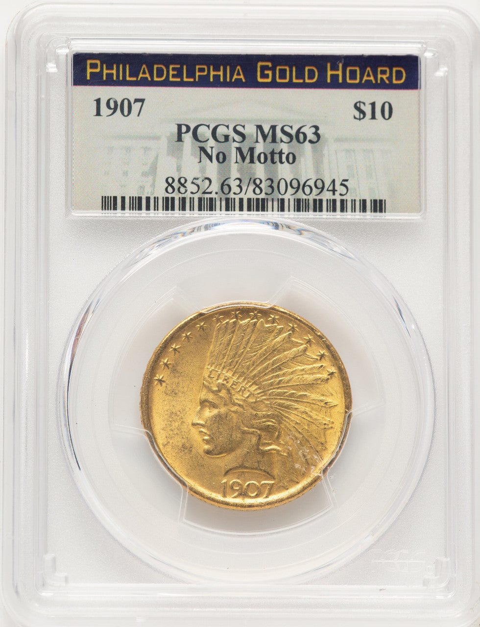 1907 $10 No Motto Indian Eagle PCGS MS63 (784014025)