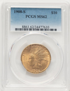 1908-S $10 Indian Eagle PCGS MS62