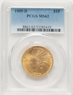 1909-D $10 Indian Eagle PCGS MS62 (784014036)