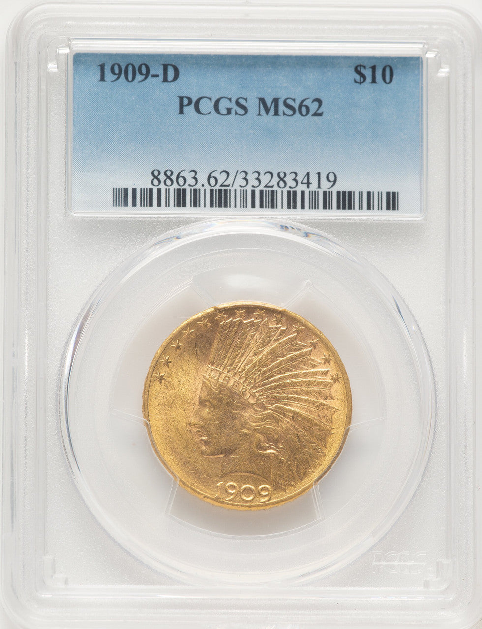 1909-D $10 Indian Eagle PCGS MS62 (784014036)