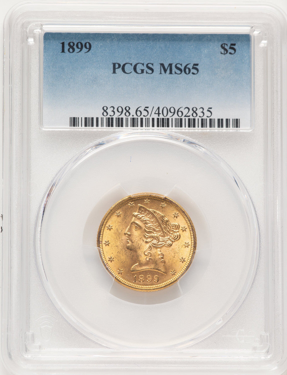 1899 $5 Liberty Half Eagle PCGS MS65