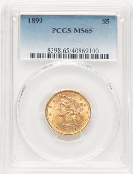 1899 $5 Liberty Half Eagle PCGS MS65 (784038004)