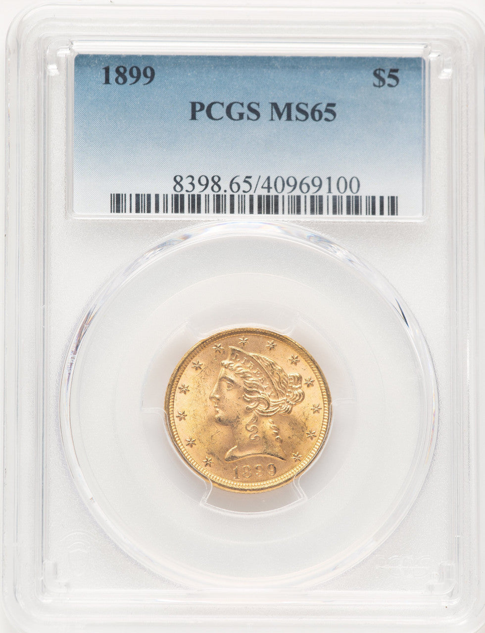 1899 $5 Liberty Half Eagle PCGS MS65 (784038004)