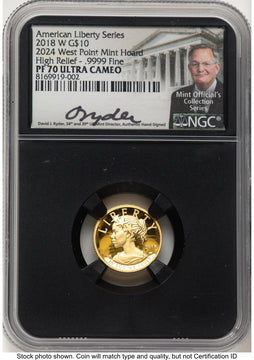 2018-W G$10 American Liberty High Relief 2024 Hoard NGC PF70 Ryder