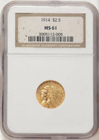 1914 $2.50 Indian Quarter Eagle NGC MS61 (784089004)