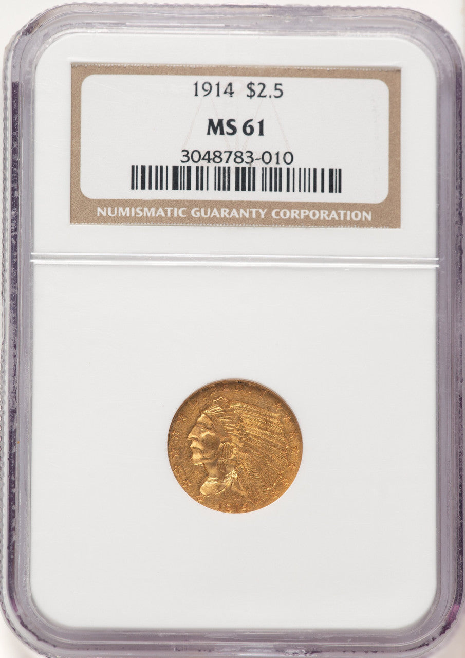 1914 $2.50 Indian Quarter Eagle NGC MS61 (784089006)