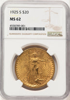 1925-S $20 Saint-Gaudens Double Eagle NGC MS62 (784089008)