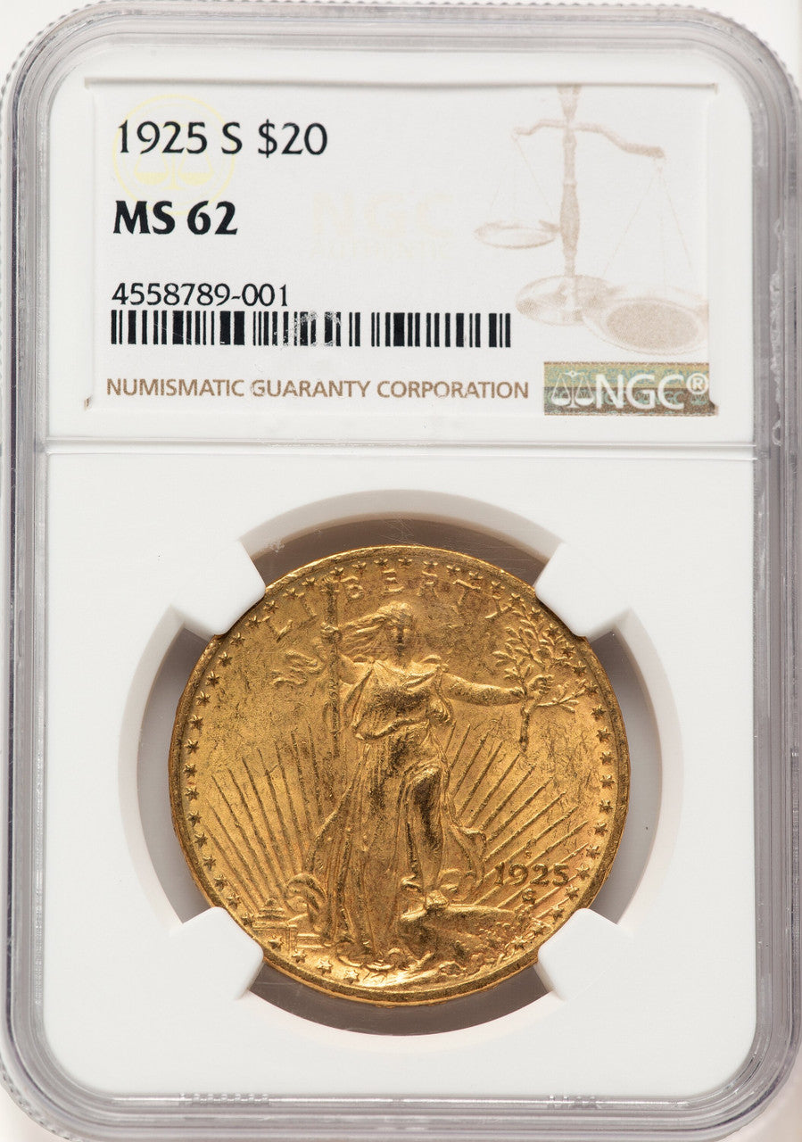 1925-S $20 Saint-Gaudens Double Eagle NGC MS62 (784089008)