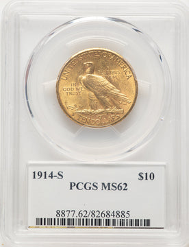 1914-S $10 Indian Eagle PCGS MS62 (784089016)