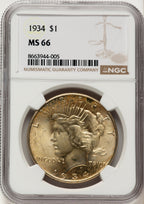 1934 Peace Dollar NGC MS66