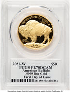 2021-W Proof Gold Buffalo 1 oz FDI PCGS PR70 Michael Reagan